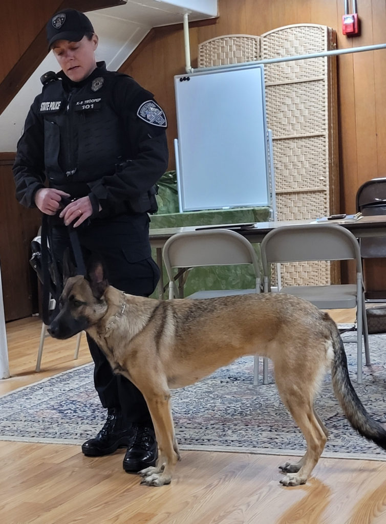 Rhode Island State Police Officer Hanley and K9 Officer Skye